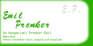 emil prenker business card